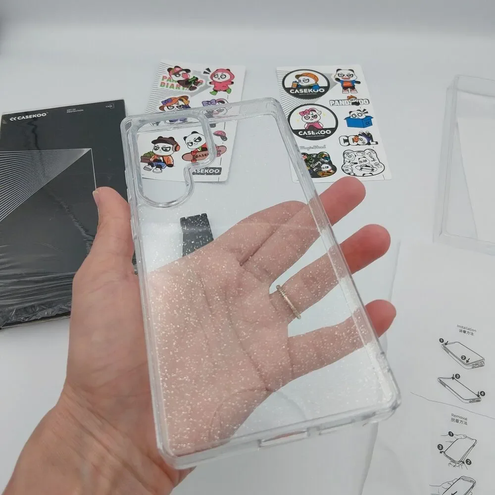 CASEKOO Genuine Official for Samsung Galaxy S25 Case Glitter Clear 6.2